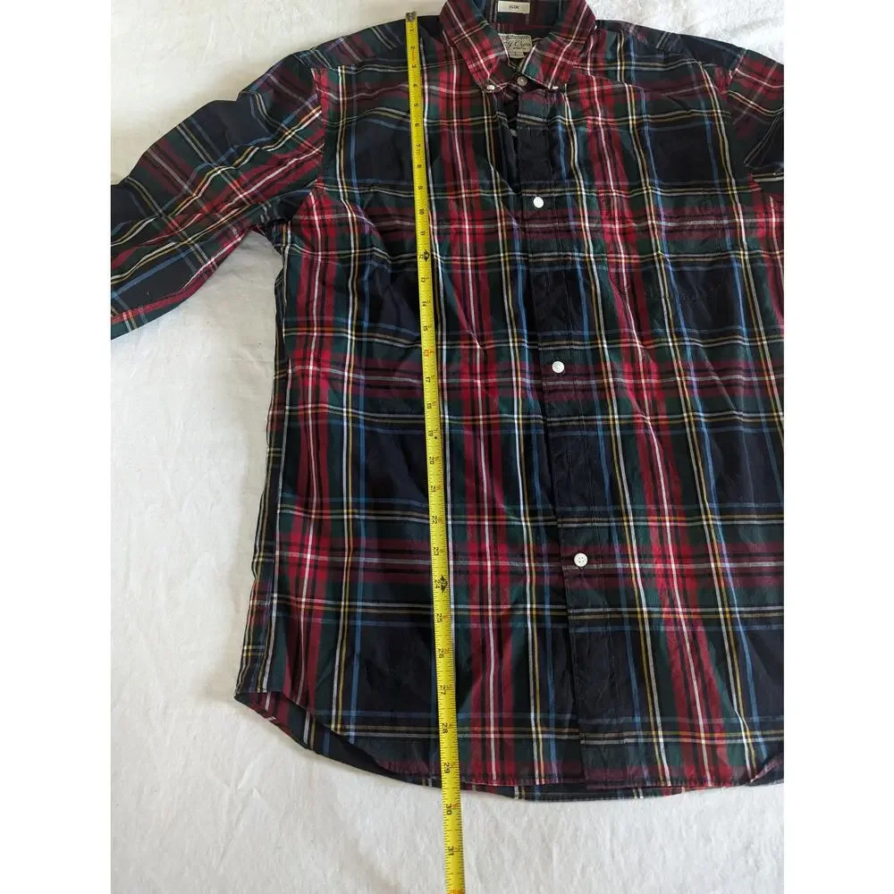 J. Crew Mens Size L Secret Wash Shirt Button Down NWOT Plaid Organic Cotton